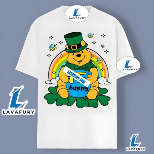 Winnie The Pooh With Hunny Shamrock Patrick Day Shirt 2025